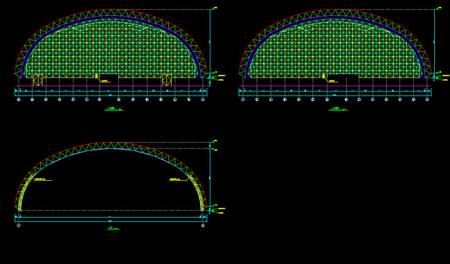 乌兰察布跨度110米，拱高35_7米煤棚网架